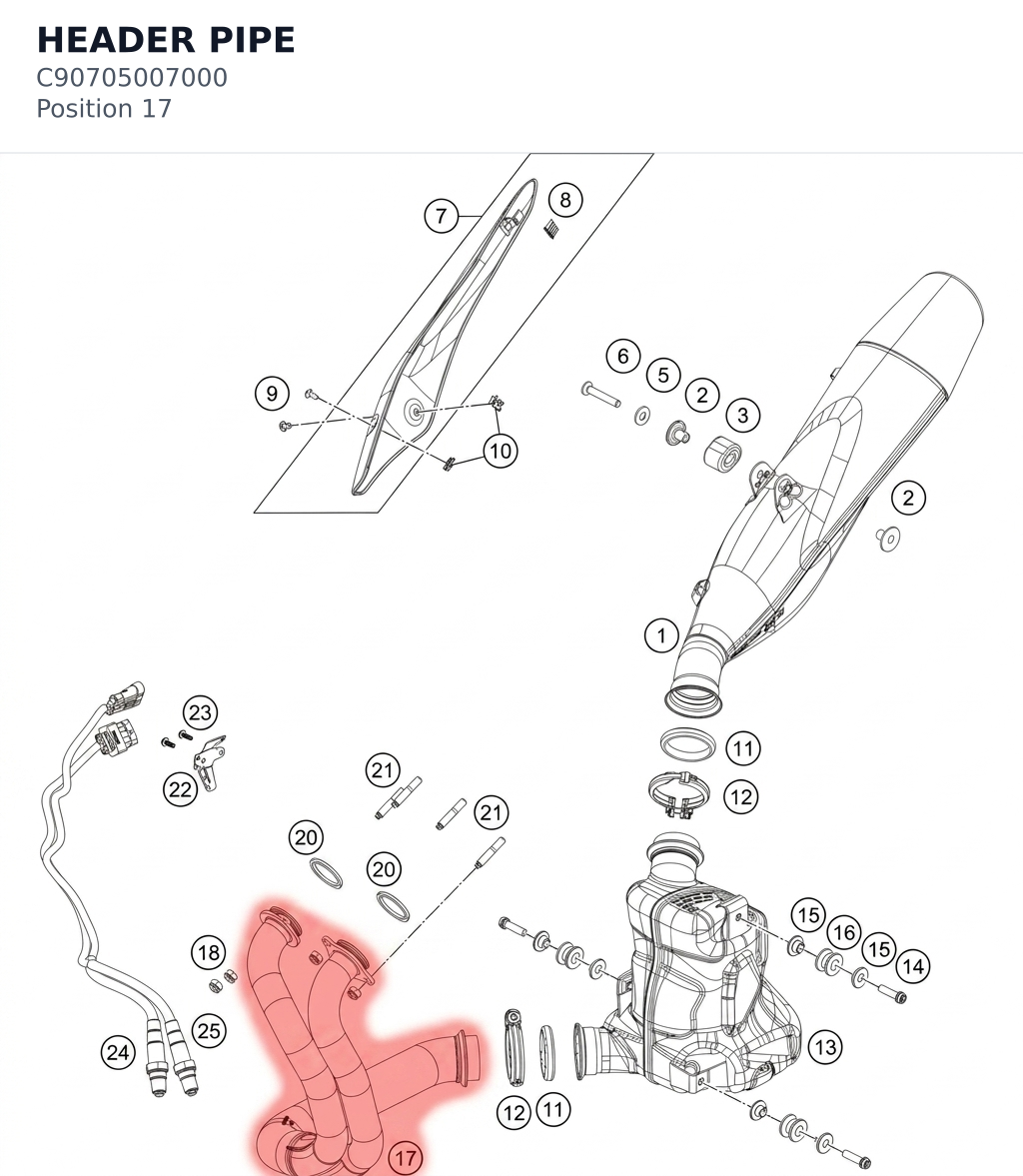 Diagram preview: HEADER PIPE (C90705007000)