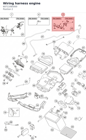 Diagram preview: Wiring harness engine (60711085000)