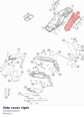 Diagram preview: Side cover right (61608042000CA)