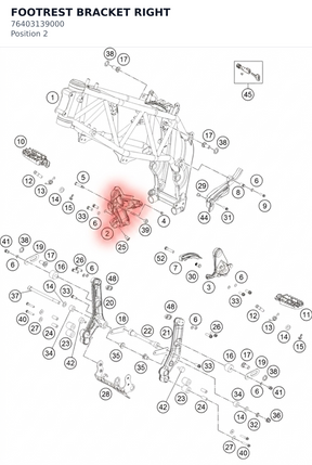Diagram preview: FOOTREST BRACKET RIGHT (76403139000)