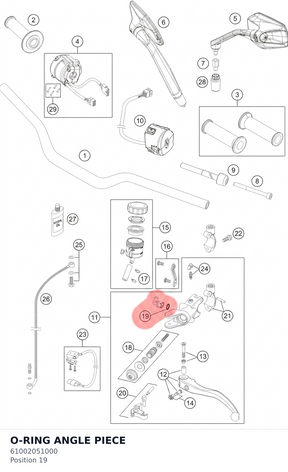 Diagram preview: O-RING ANGLE PIECE (61002051000)