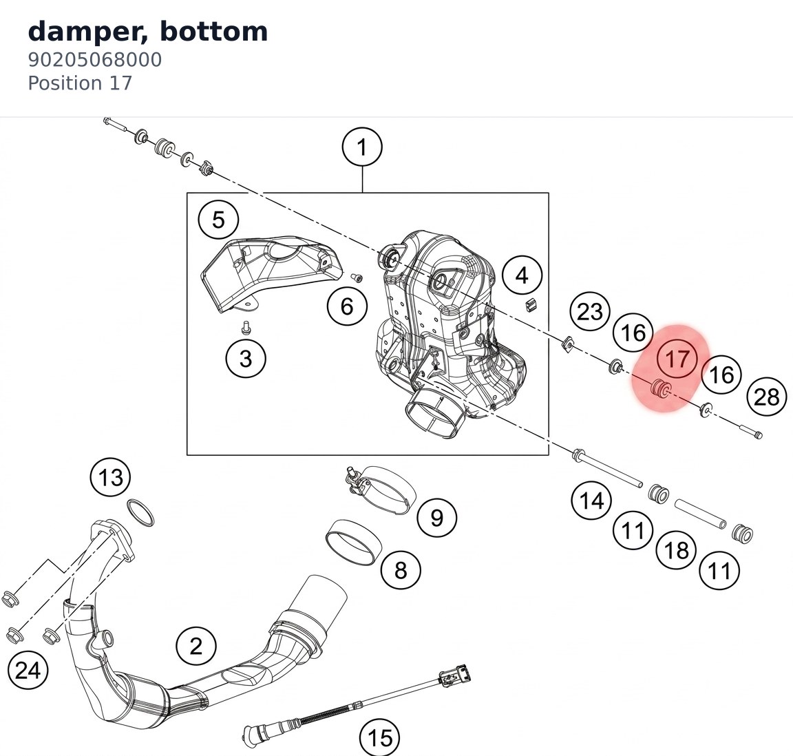 Diagram preview: damper, bottom (90205068000)