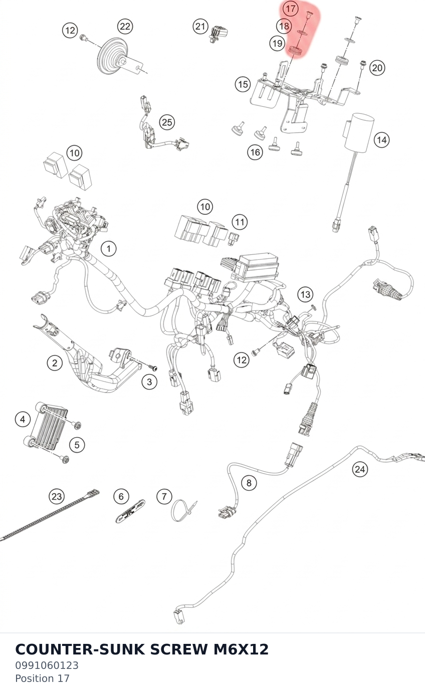 Diagram preview: COUNTER-SUNK SCREW M6X12 (0991060123)
