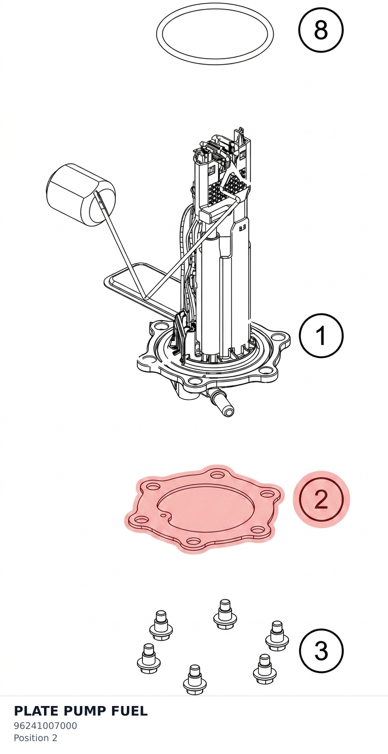 Diagram preview: PLATE PUMP FUEL (96241007000)
