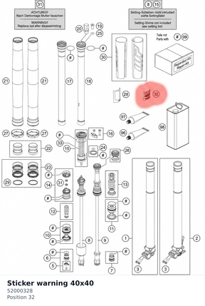 Diagram preview: Sticker warning 40x40 (52000328)
