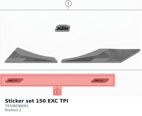 Diagram preview: Sticker set 150 EXC TPI (79708098001)