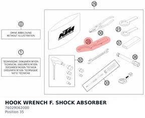 Diagram preview: HOOK WRENCH F. SHOCK ABSORBER (76029062000)