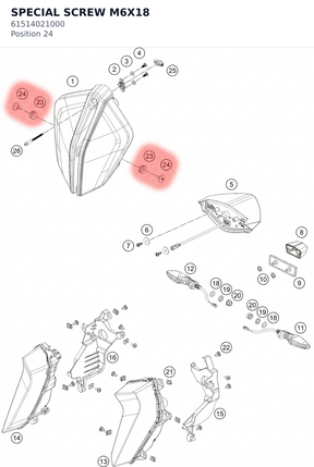 Diagram preview: SPECIAL SCREW M6X18 (61514021000)