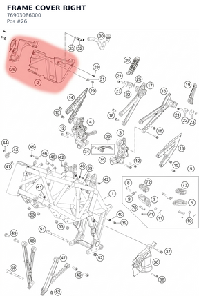 Diagram preview: FRAME COVER RIGHT (76903086000)