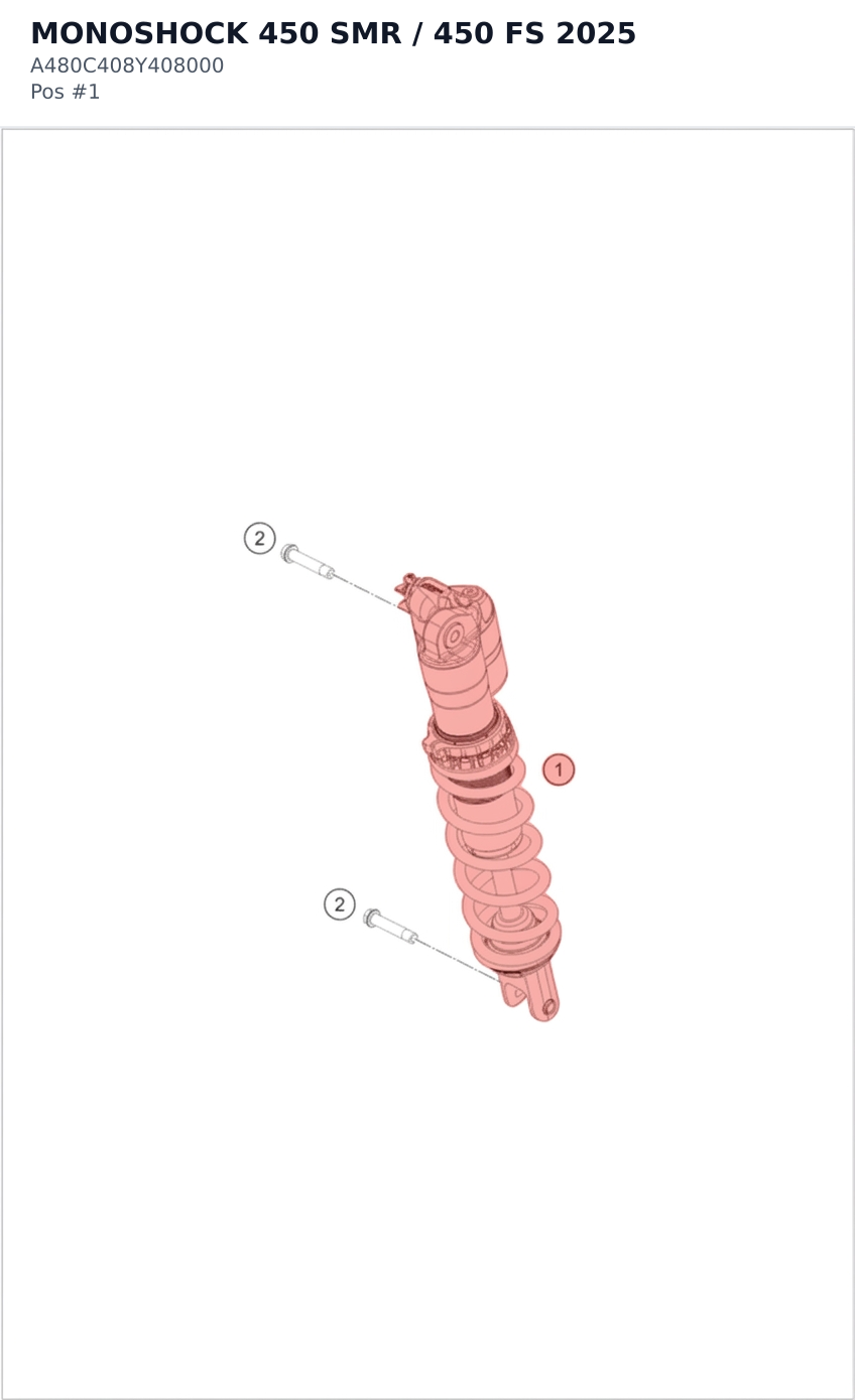 Diagram preview: MONOSHOCK 450 SMR / 450 FS 2025 (A480C408Y408000)
