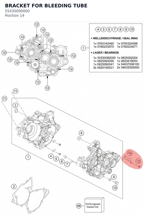Diagram preview: BRACKET FOR BLEEDING TUBE (55430090000)