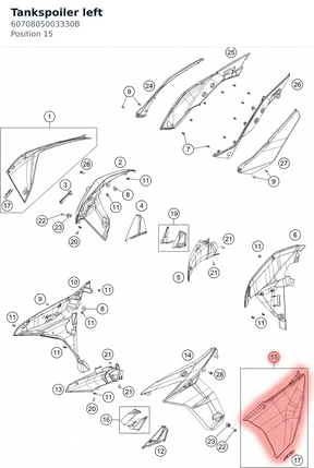 Diagram preview: Tankspoiler left (6070805003330B)