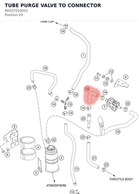 Diagram preview: TUBE PURGE VALVE TO CONNECTOR (90207016002)