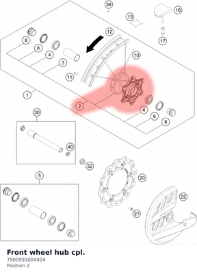 Diagram preview: Front wheel hub cpl. (7900991004404)