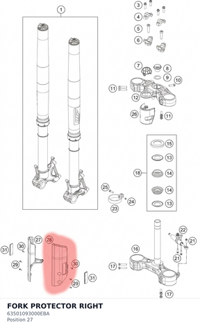 Diagram preview: FORK PROTECTOR RIGHT (63501093000EBA)