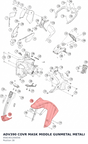 Diagram preview: ADV390 COVR MASK MIDDLE GUNMETAL METALIC (9581401200056)
