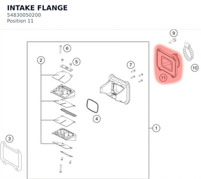 Diagram preview: INTAKE FLANGE (54830050200)