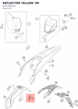 Diagram preview: REFLECTOR YELLOW '99 (58412080100)