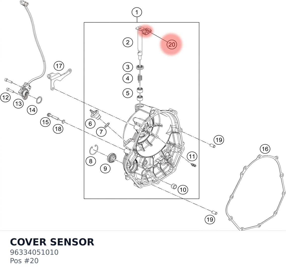 Diagram preview: COVER SENSOR (96334051010)
