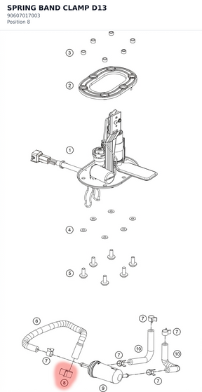 Diagram preview: SPRING BAND CLAMP D13 (90607017003)