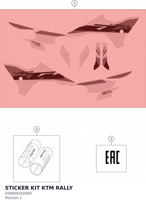 Diagram preview: STICKER KIT KTM RALLY (A58008192000)