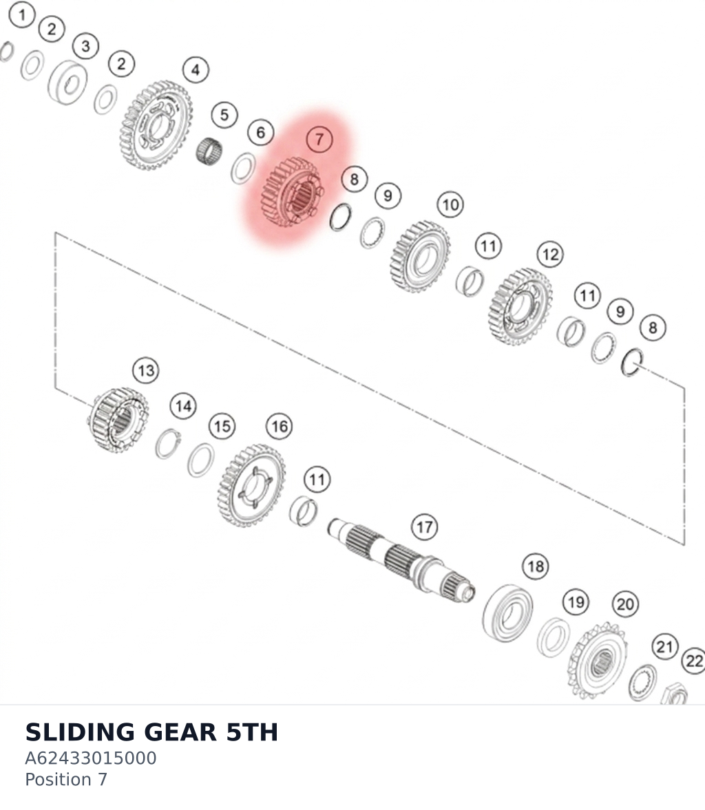 Diagram preview: SLIDING GEAR 5TH (A62433015000)