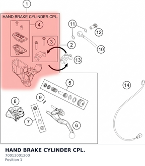 Diagram preview: HAND BRAKE CYLINDER CPL. (70013001200)