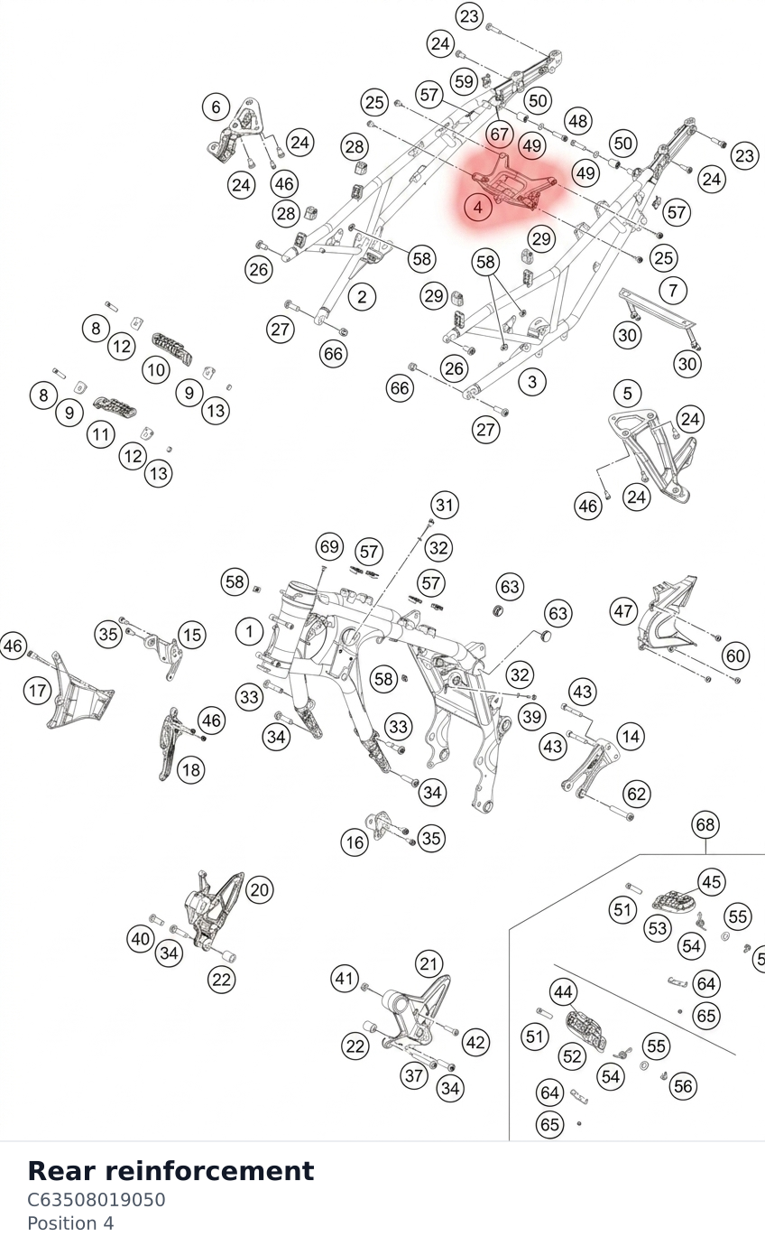 Diagram preview: Rear reinforcement (C63508019050)