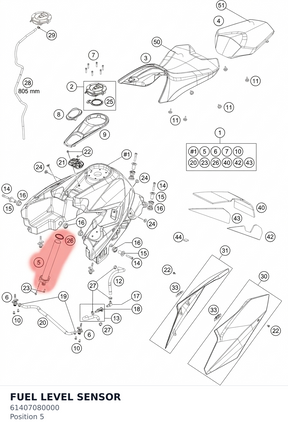 Diagram preview: FUEL LEVEL SENSOR (61407080000)