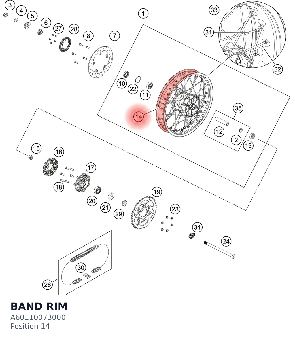 Diagram preview: BAND RIM (A60110073000)