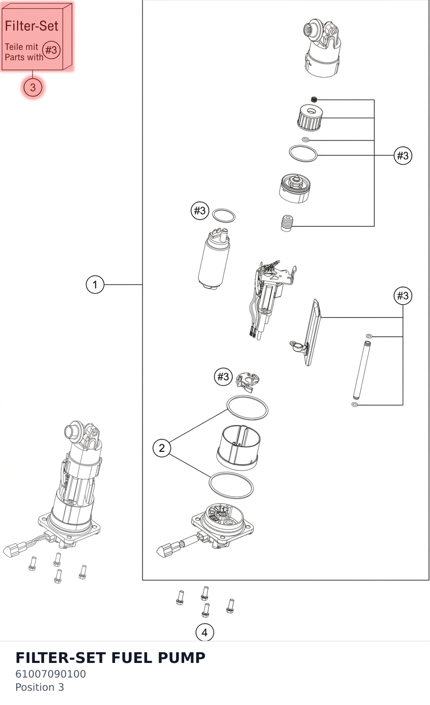 Diagram preview: FILTER-SET FUEL PUMP (61007090100)