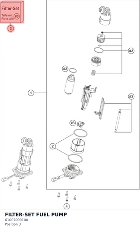 Diagram preview: FILTER-SET FUEL PUMP (61007090100)