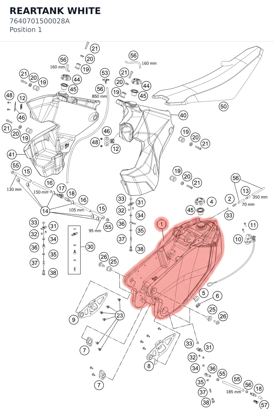 Diagram preview: REARTANK WHITE (7640701500028A)