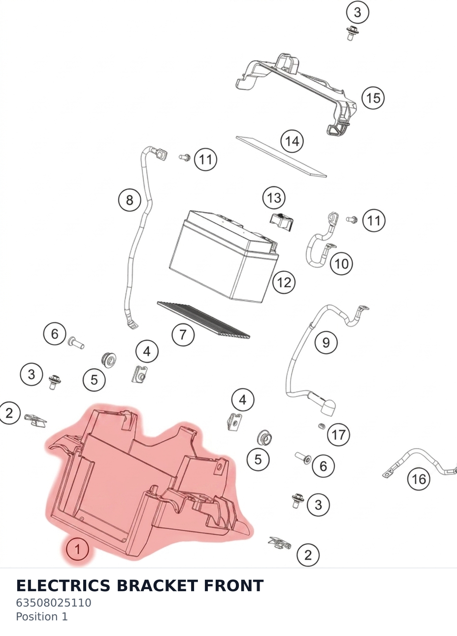 Diagram preview: ELECTRICS BRACKET FRONT (63508025110)