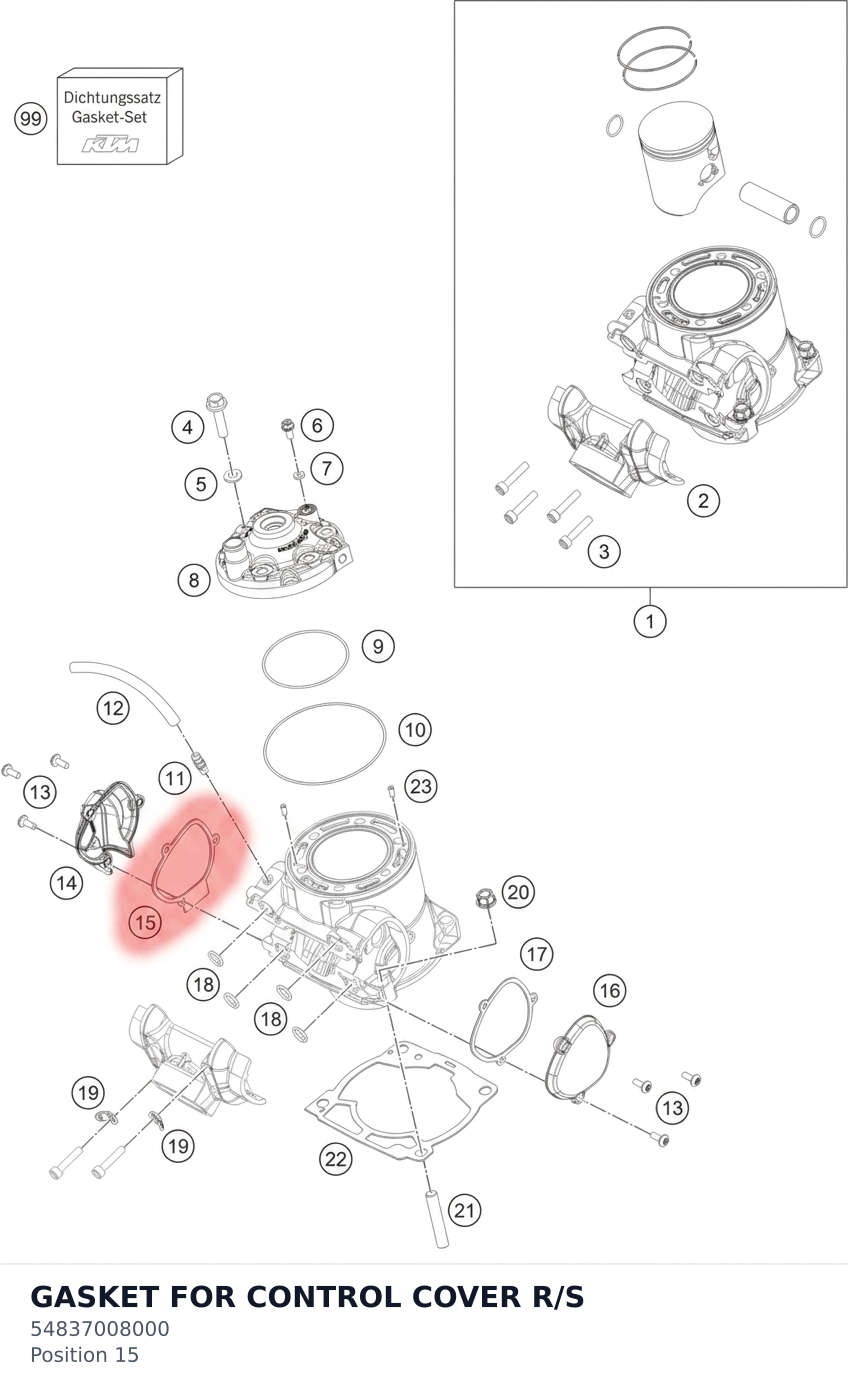 Diagram preview: GASKET FOR CONTROL COVER R/S (54837008000)