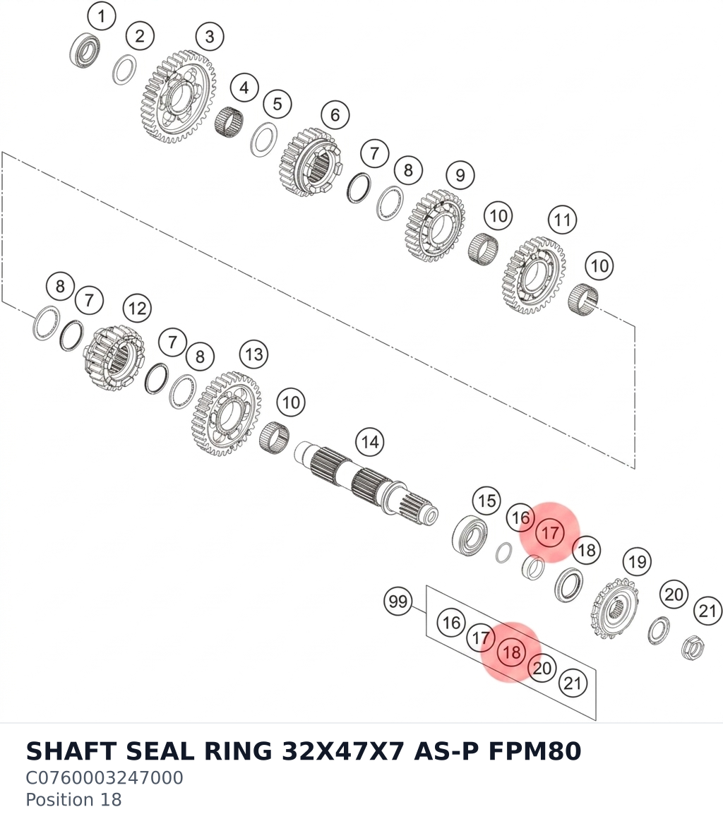 Diagram preview: SHAFT SEAL RING 32X47X7 AS-P FPM80 (C0760003247000)