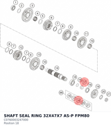 Diagram preview: SHAFT SEAL RING 32X47X7 AS-P FPM80 (C0760003247000)