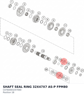 Diagram preview: SHAFT SEAL RING 32X47X7 AS-P FPM80 (C0760003247000)