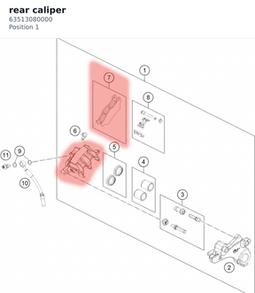 Diagram preview: rear caliper (63513080000)