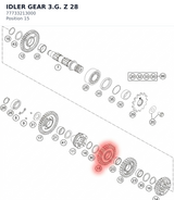 Diagram preview: IDLER GEAR 3.G. Z 28 (77733213000)