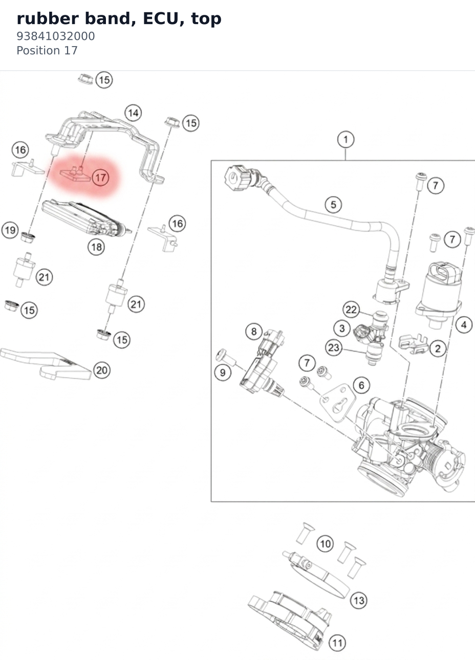 Diagram preview: rubber band, ECU, top (93841032000)