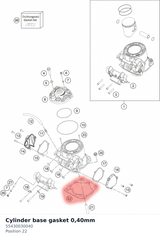 Diagram preview: Cylinder base gasket 0,40mm (55430030040)