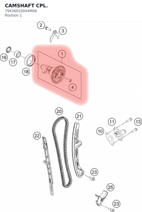 Diagram preview: CAMSHAFT CPL. (79436010044M08)