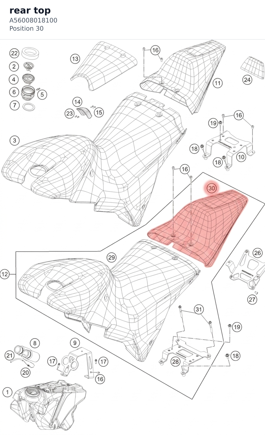 Diagram preview: rear top (A56008018100)