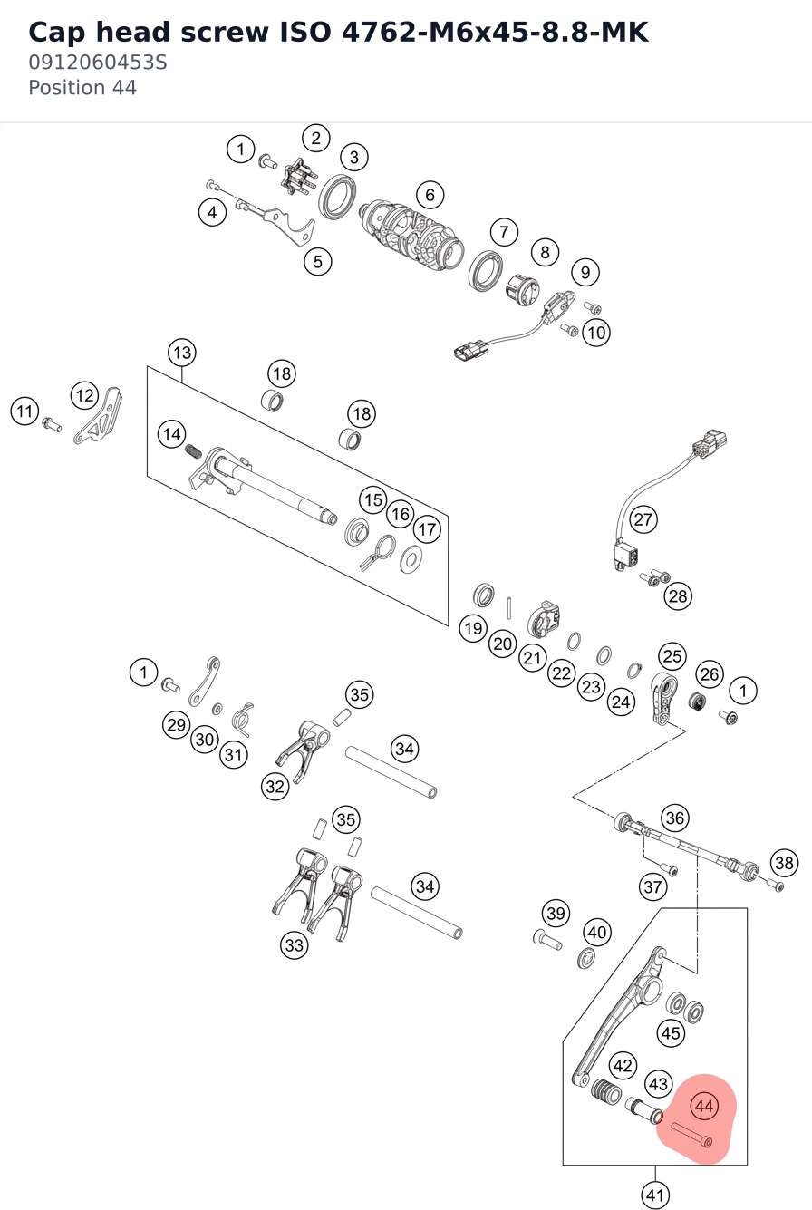 Diagram preview: Cap head screw ISO 4762-M6x45-8.8-MK (0912060453S)