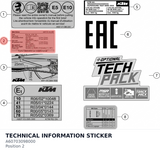 Diagram preview: TECHNICAL INFORMATION STICKER (A60703098000)