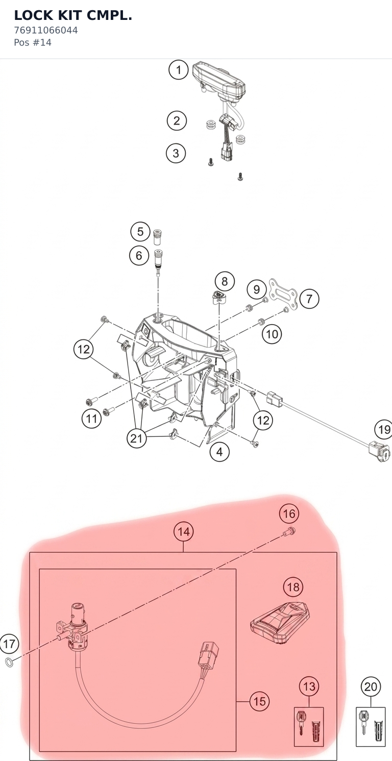 Diagram preview: LOCK KIT CMPL. (76911066044)