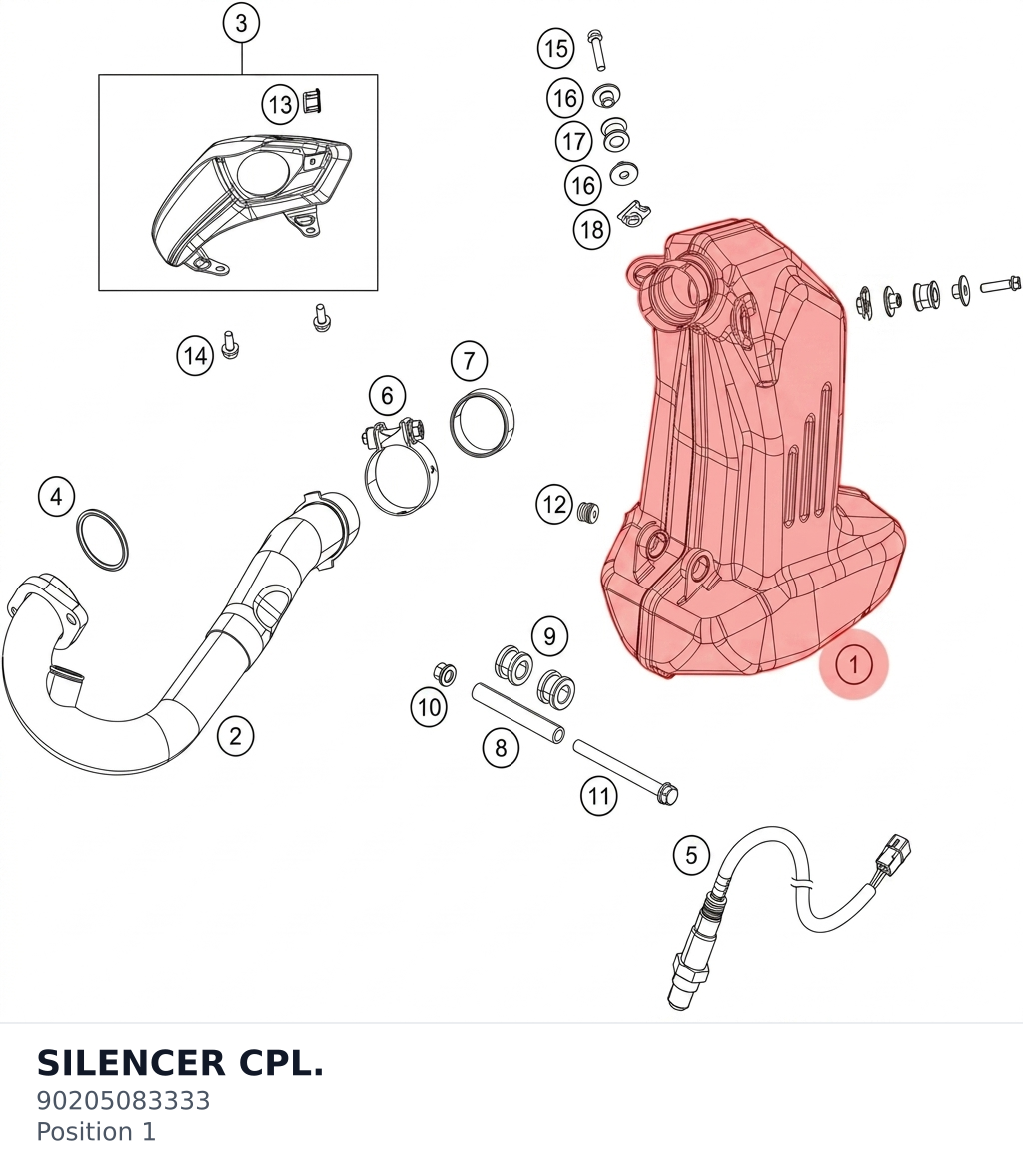 Diagram preview: SILENCER CPL. (90205083333)