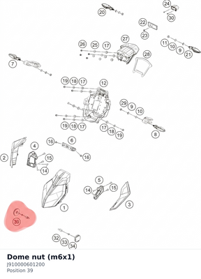 Diagram preview: Dome nut (m6x1) (J910000601200)