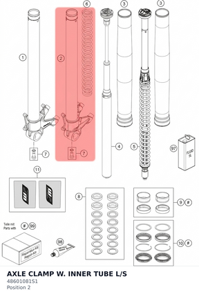 Diagram preview: AXLE CLAMP W. INNER TUBE L/S (48601081S1)
